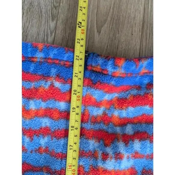 LL Bean Kids  L Mountain Classic Fleece Jacket Medium Boys Full Zip Blue Red - Picture 3 of 11